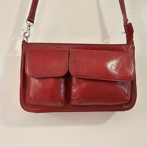 HOBO INTERNATIONAL RED LEATHER CROSSBODY SHOULDER BAG, Vintage